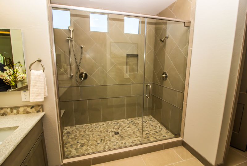 Glass Shower with Frameless Design