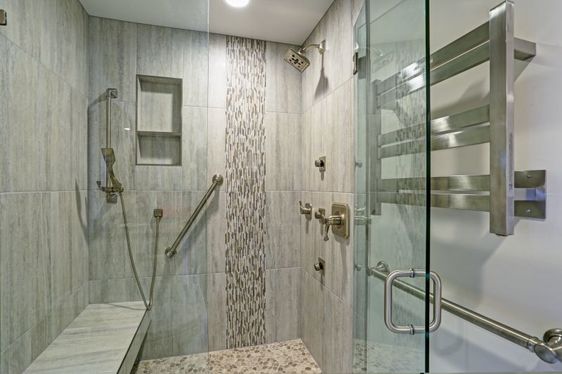 Contemporary Shower with Textured Tiles