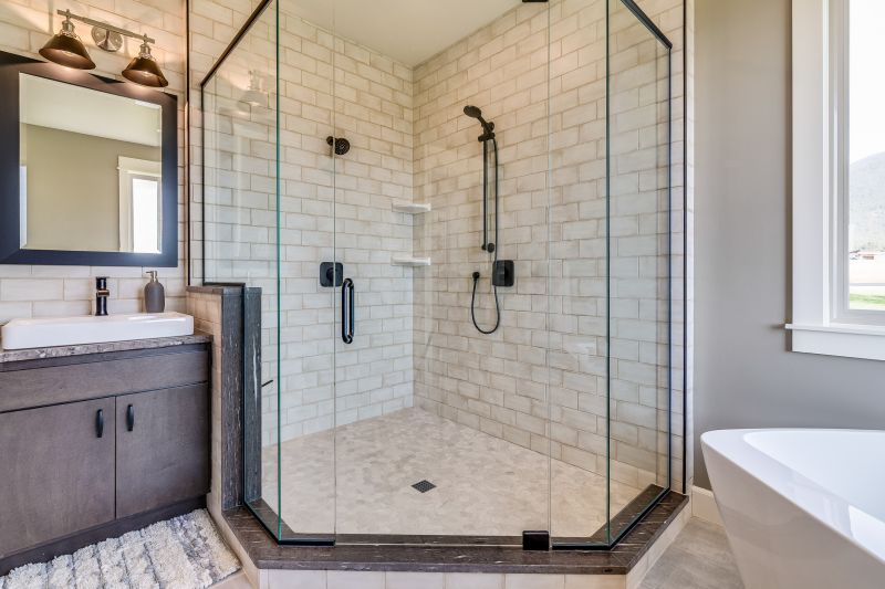 Glass Panel Shower in Small Bathroom